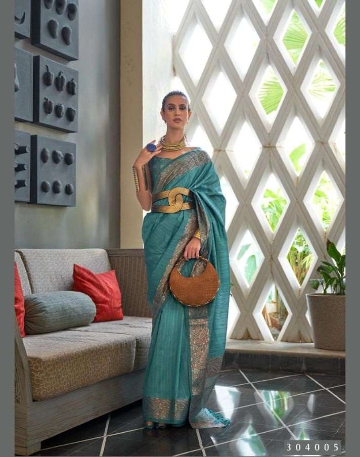 DESIGNER FANCY PARTY WEAR SKY BLUE SILK SAREE EXCLUSIVE COLLECTION RAJTEX KANSHITA 304005