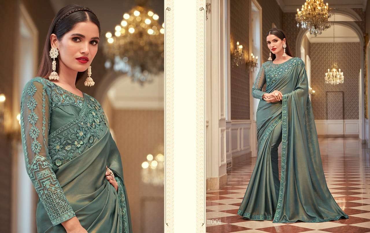 DESIGNER FANCY WEDDING PARTY WEAR DESIGNER GEORGETTE SILK SAREE SM ANMOL 11001