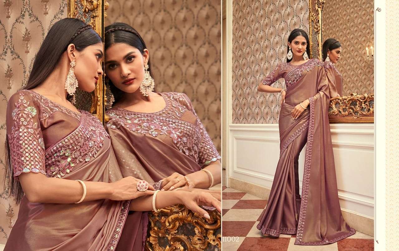 DESIGNER FANCY WEDDING PARTY WEAR DESIGNER GEORGETTE SILK SAREE SM ANMOL 11002