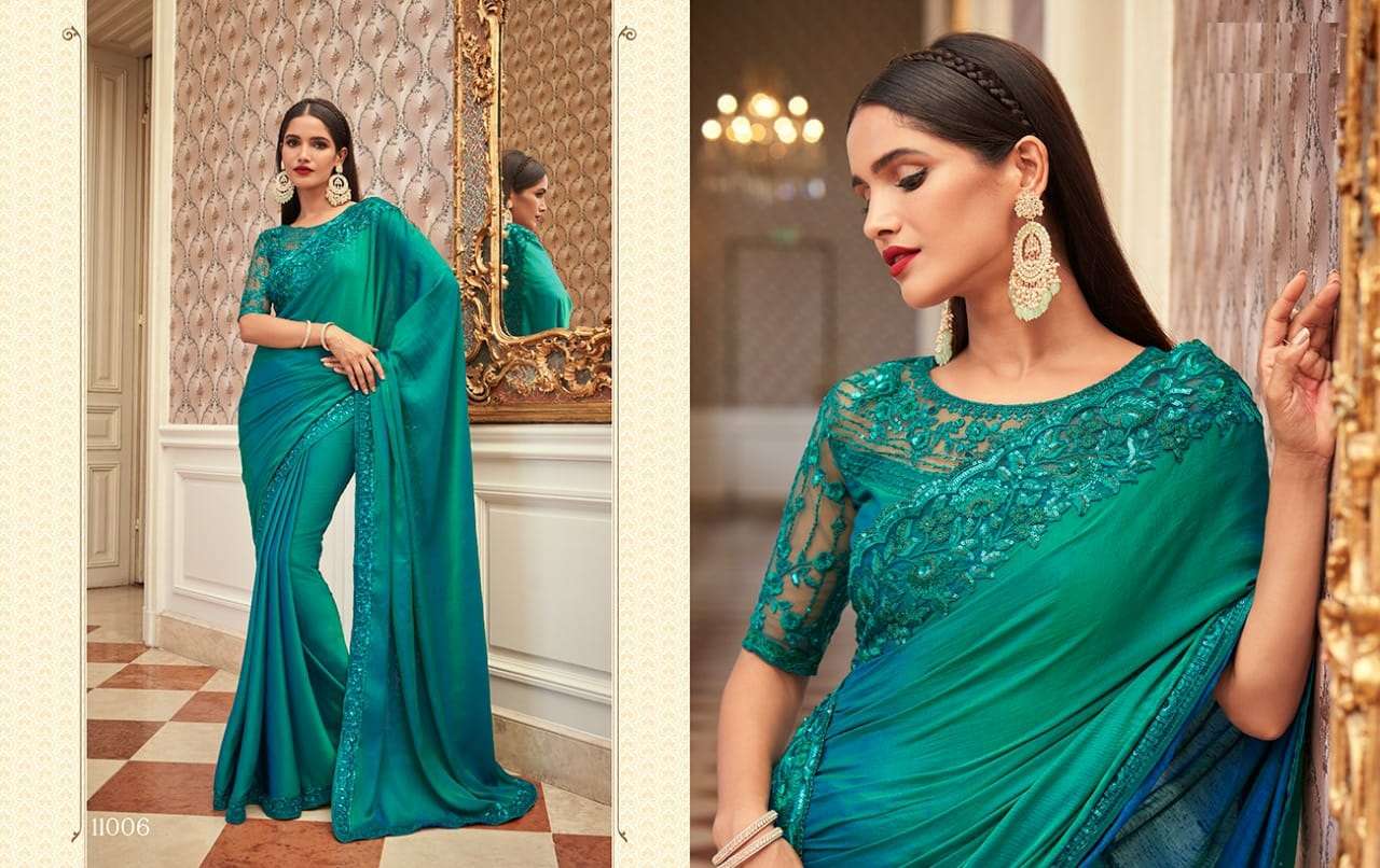 DESIGNER FANCY WEDDING PARTY WEAR DESIGNER GEORGETTE SILK SAREE SM ANMOL 11006