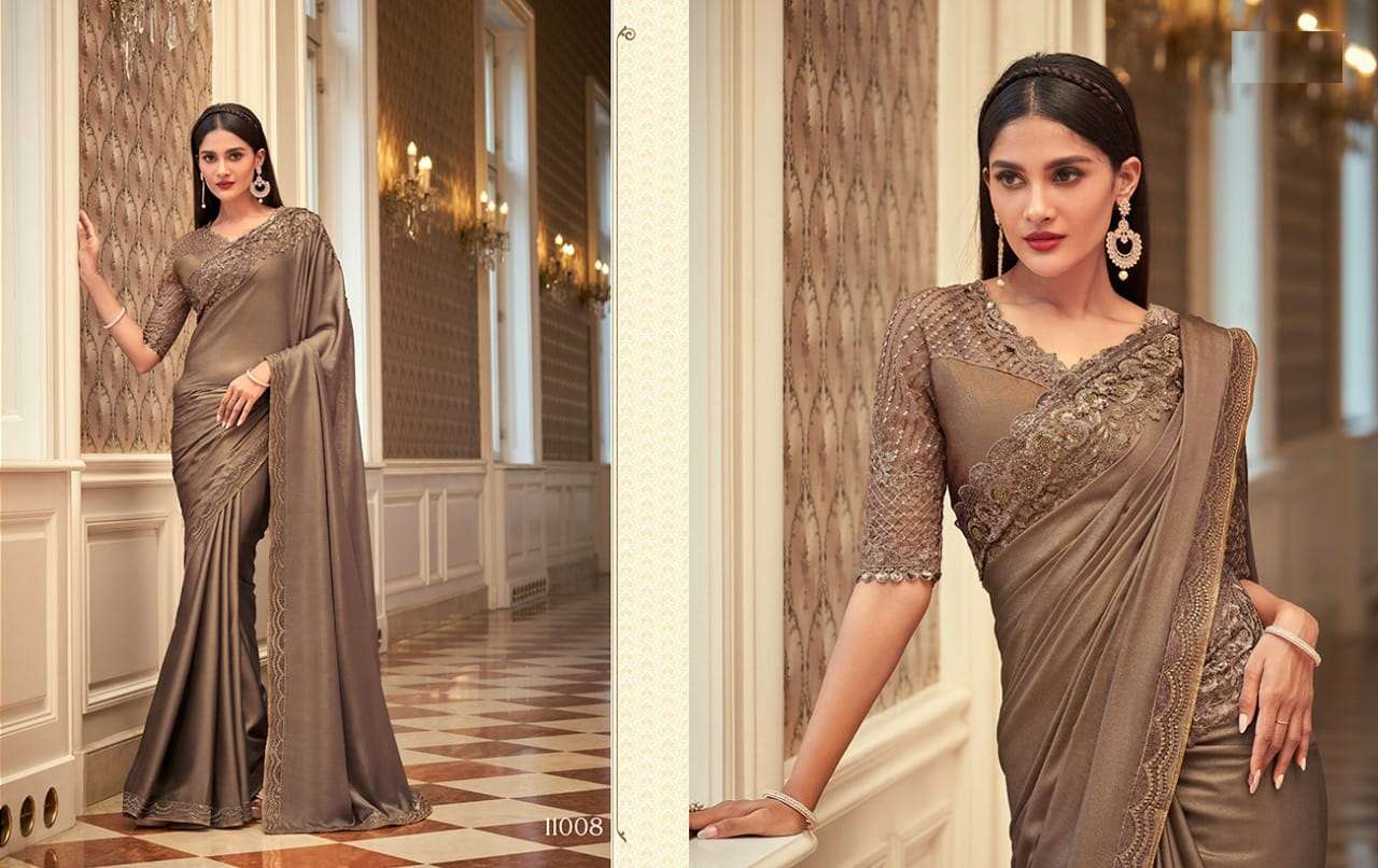 DESIGNER FANCY WEDDING PARTY WEAR DESIGNER GEORGETTE SILK SAREE SM ANMOL 11008