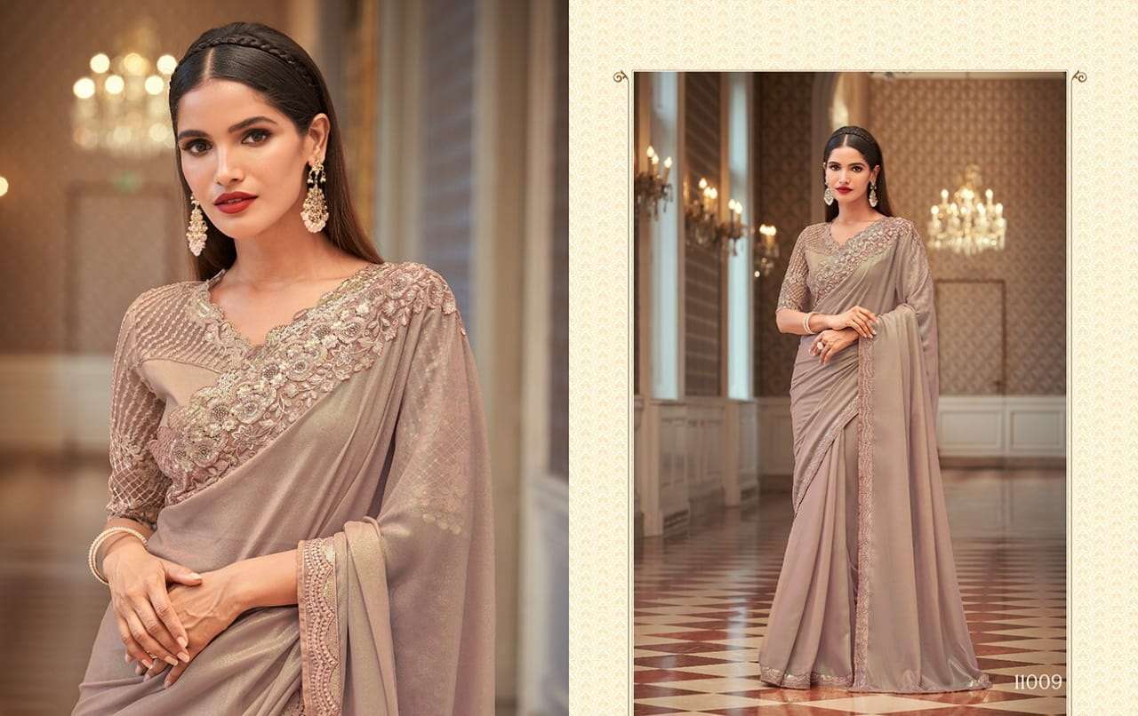 DESIGNER FANCY WEDDING PARTY WEAR DESIGNER GEORGETTE SILK SAREE SM ANMOL 11009