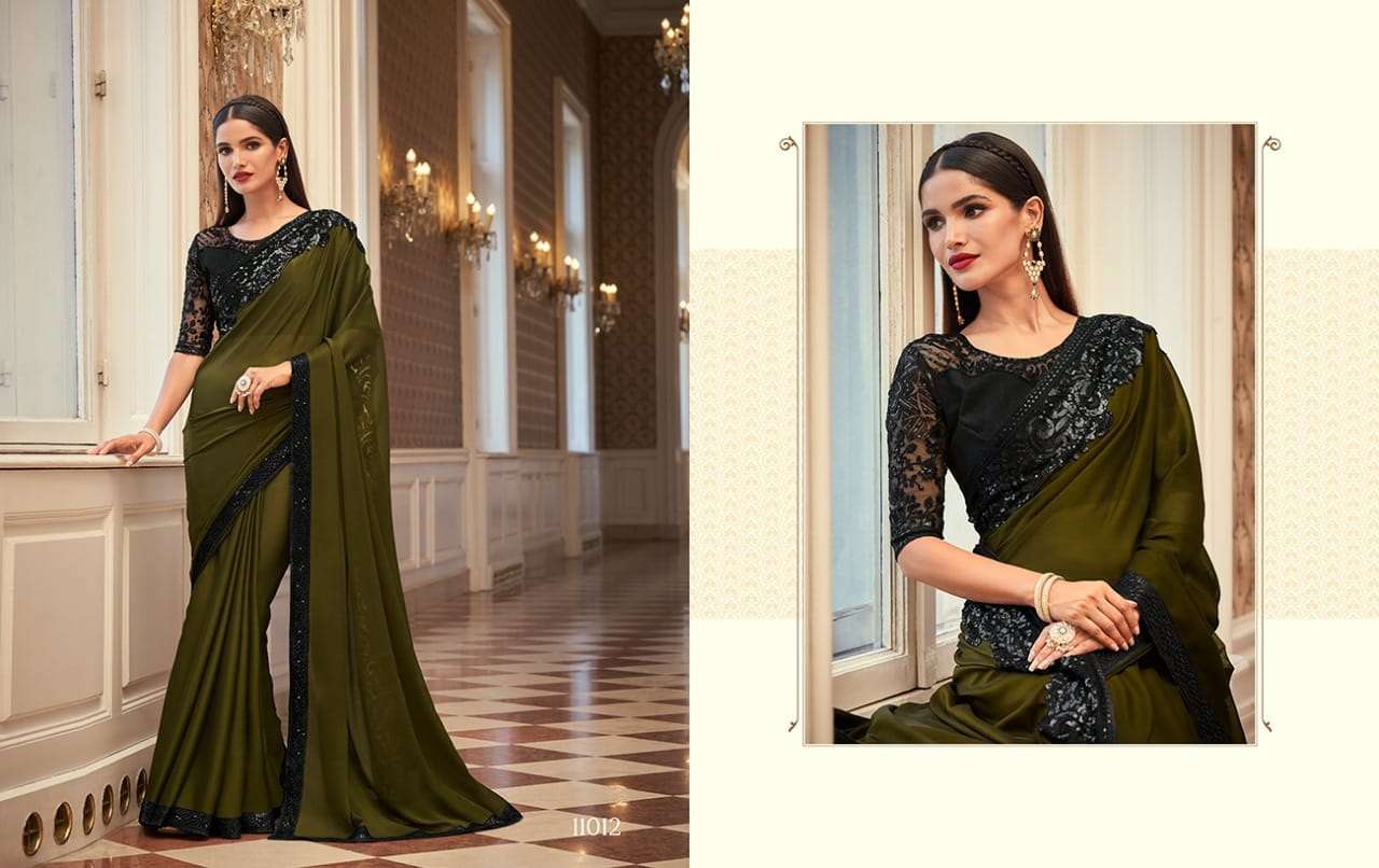 DESIGNER FANCY WEDDING PARTY WEAR DESIGNER GEORGETTE SILK SAREE SM ANMOL 11012