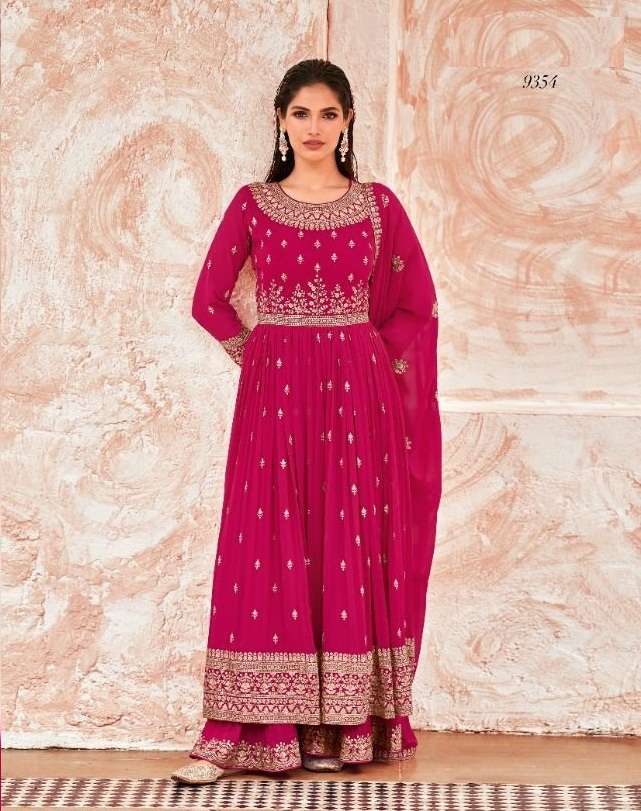 DESIGNER FANCY WEDDING PARTY WEAR GEORGETTE SHARARA SALWAR SUIT AASHIRWAD TAASHI 9354