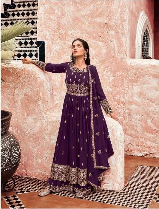 DESIGNER FANCY WEDDING PARTY WEAR GEORGETTE SHARARA SALWAR SUIT AASHIRWAD TAASHI 9356