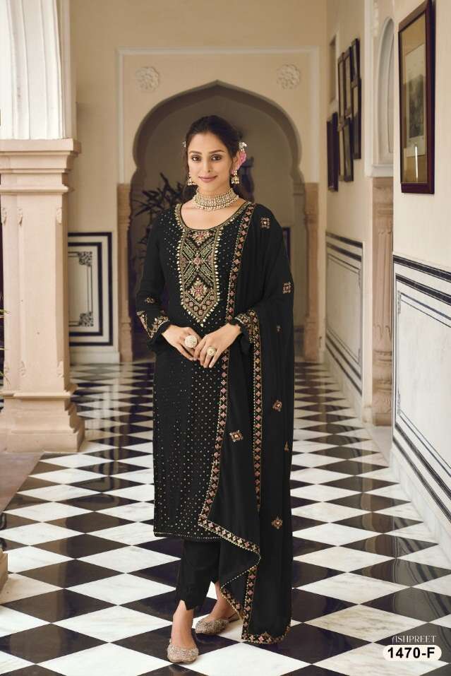 DESIGNER FANCY PAKISTANI PARTY WEAR GEORGETTE STRAIGHT SALWAR SUIT JG EBA 1470 COLORF