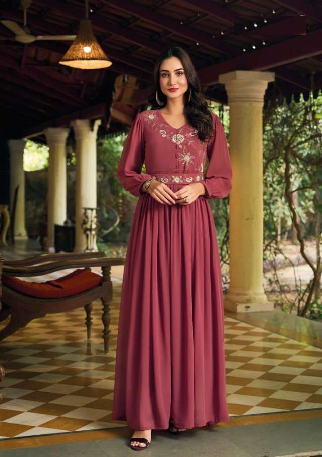 PEACE DESIGNER FANCY MOST SELLING GEORGETTE READY TO WEAR KHATLI WORK ANARKALI SUIT FOR PARTY CASUAL WEAR ZAVERI KASHMIRA 1113