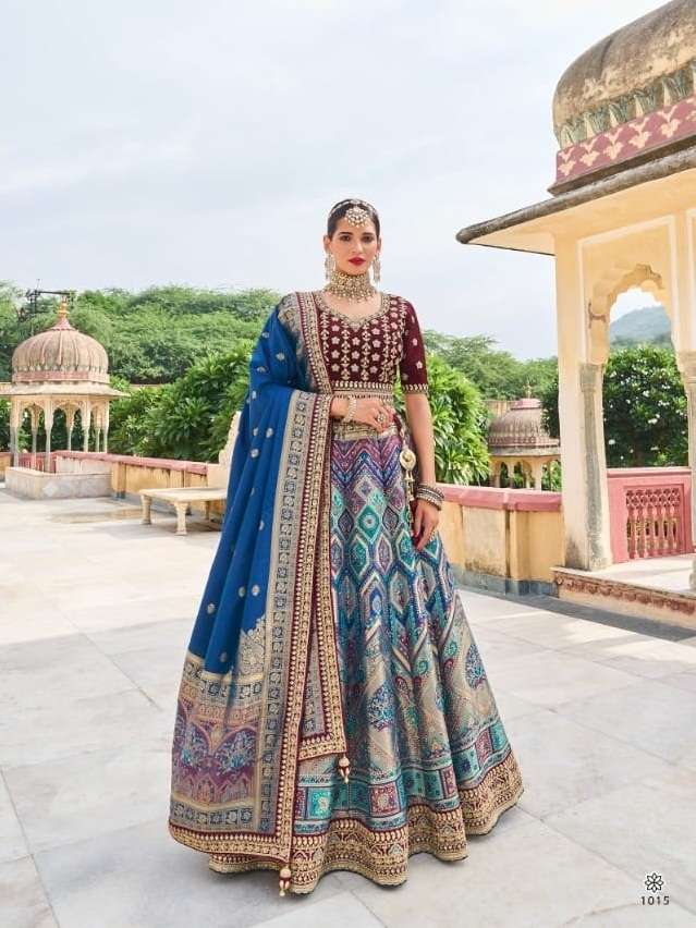 TRENDY DESIGNER FANCY TRENDY PARTY WEAR HEAVY SILK LEHENGA CHOLI SM ROYAL 1015