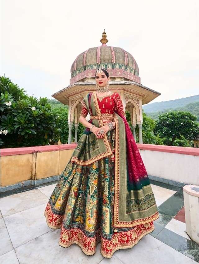 TRENDY DESIGNER FANCY TRENDY PARTY WEAR HEAVY SILK LEHENGA CHOLI SM ROYAL 1017