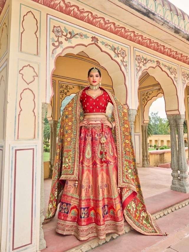 TRENDY DESIGNER FANCY TRENDY PARTY WEAR HEAVY SILK LEHENGA CHOLI SM ROYAL 1019