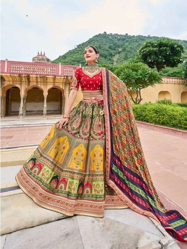 TRENDY DESIGNER FANCY TRENDY PARTY WEAR HEAVY SILK LEHENGA CHOLI SM ROYAL 1020