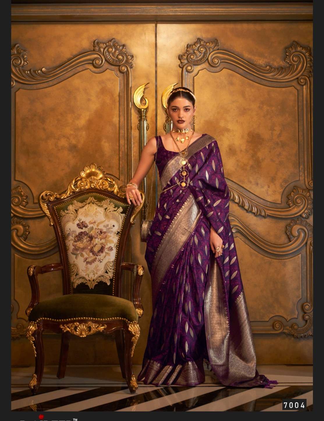 DESIGNER FANCY WEDDING PARTY WEAR DESIGNER BANARASI PURPLE SILK FABRIC SAREE RAJBEER KIROZASILK SM 7004