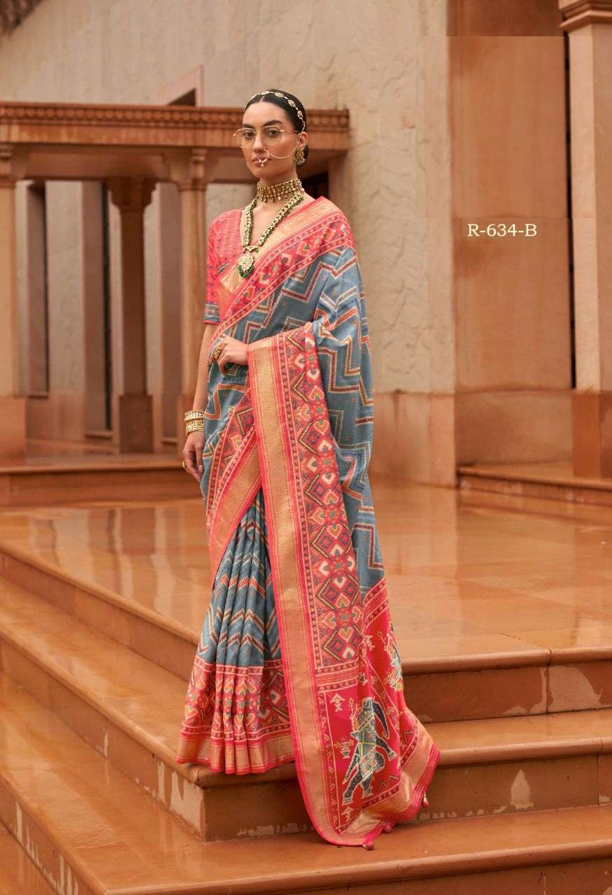 DESIGNER FANCY WEDDING PARTY WEAR DESIGNER BLUE BANARASI SILK FABRIC SAREE REVAA RAJVANSH 634B