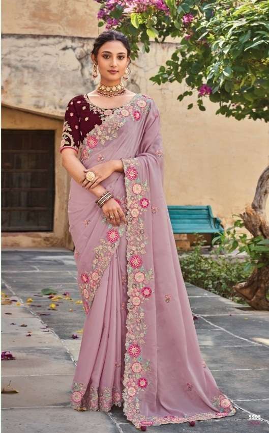 DESIGNER FANCY WEDDING PARTY WEAR DESIGNER HEAVY PINK SILK SAREE SM TATHASTU 5905