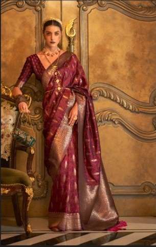 DESIGNER FANCY WEDDING PARTY WEAR DESIGNER RED BANARASI SILK FABRIC SAREE RAJBEER KIROZASILK SM 700