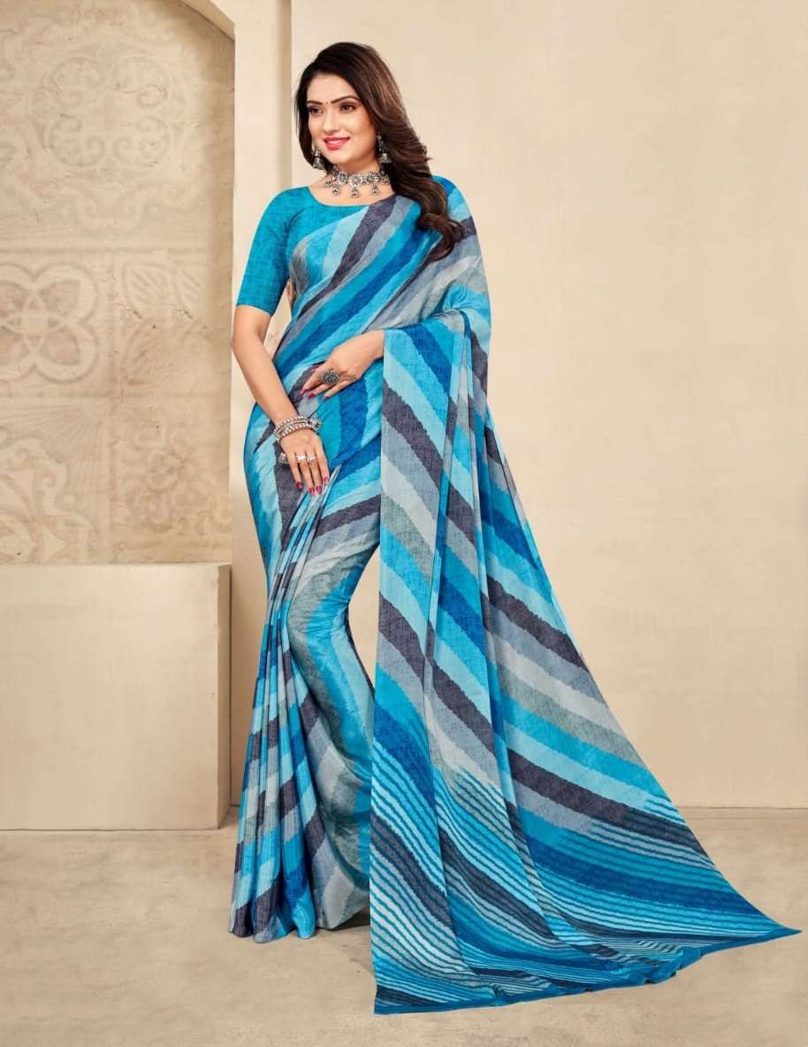 BLUE DESIGNER FANCY WEDDING PARTY WEAR DESIGNER SILK SAREE JT RUCHI VIVANTA 18702B