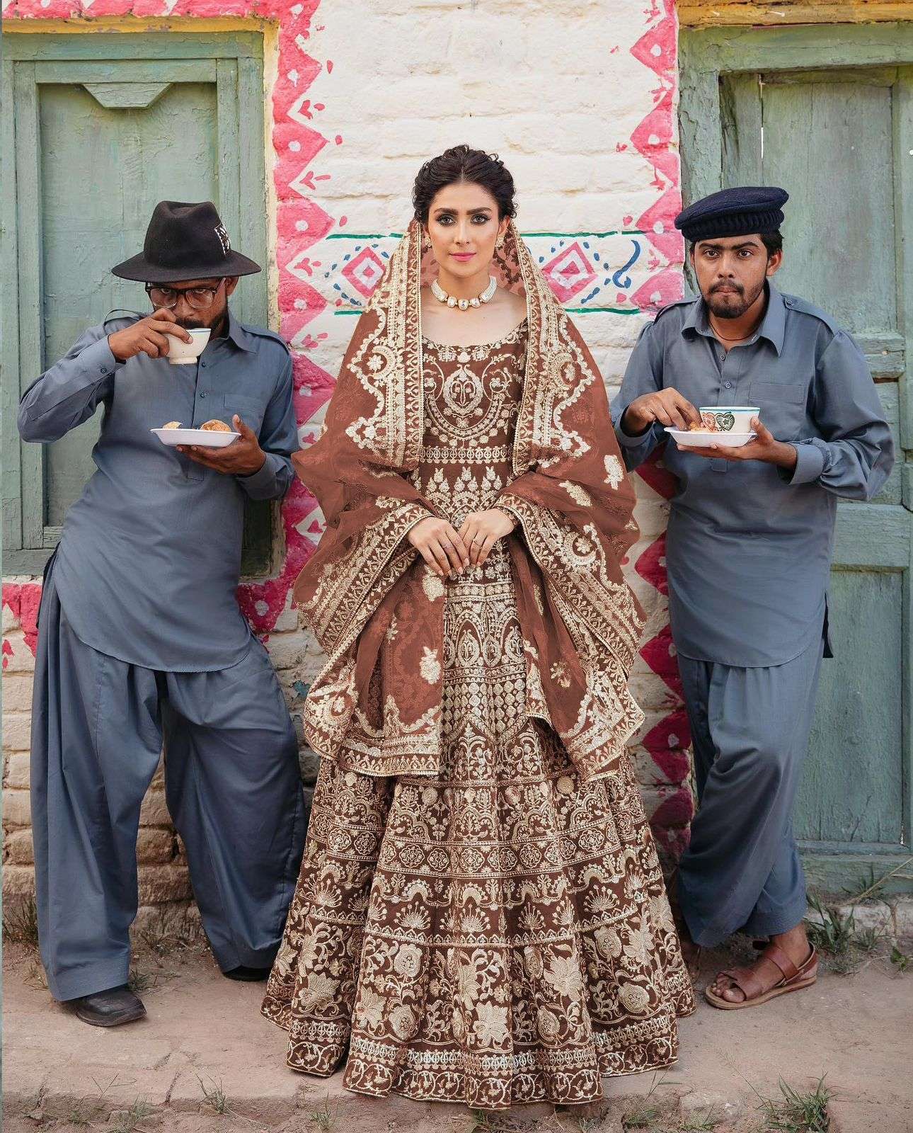 BROWN COLOR DESIGNER FANCY LONG WEDDING PARTY WEAR GOWN ANARKALI SALWAR SUIT IN NET FABRIC KB SERIES 1066A