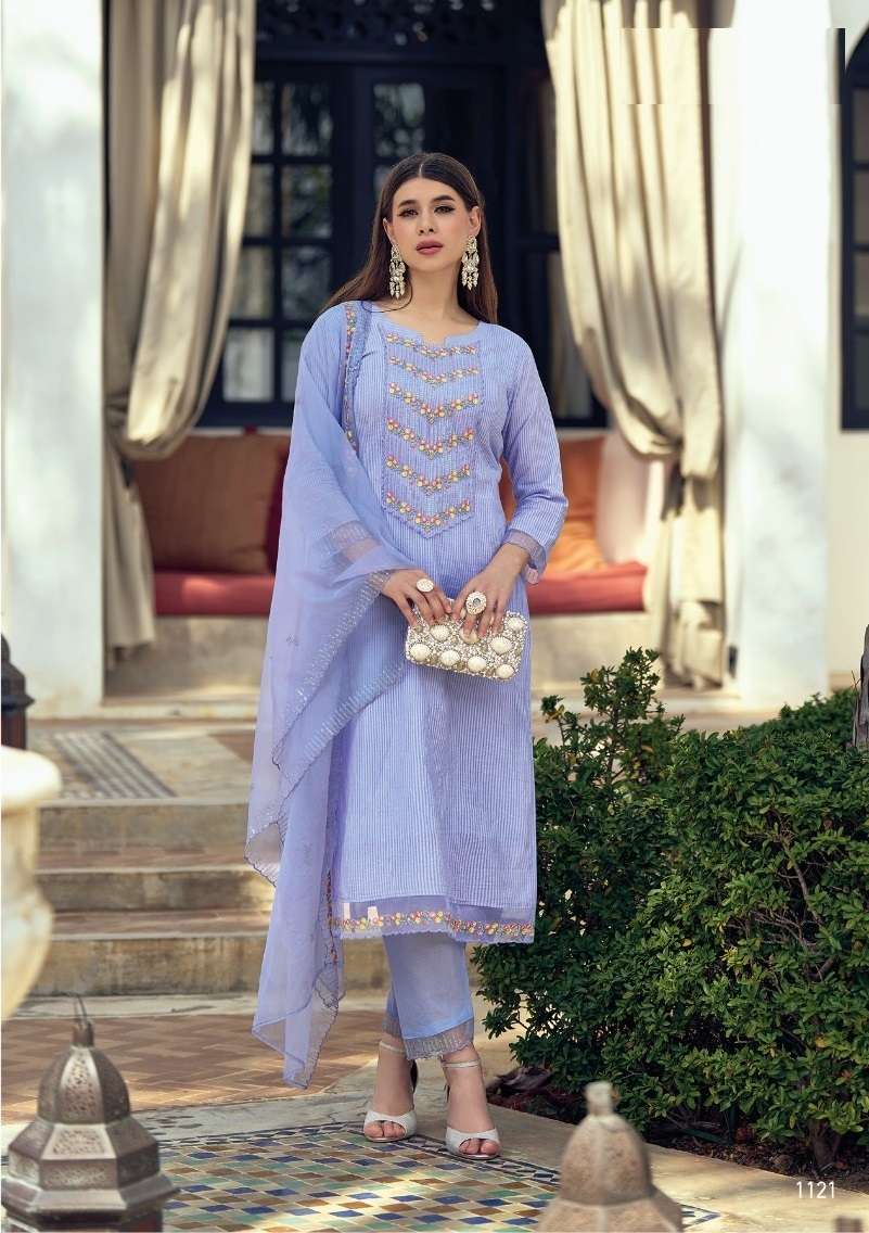 DESIGNER FANCY PARTY WEAR LAVENDER COTTON SUIT EB NAGMA 1121