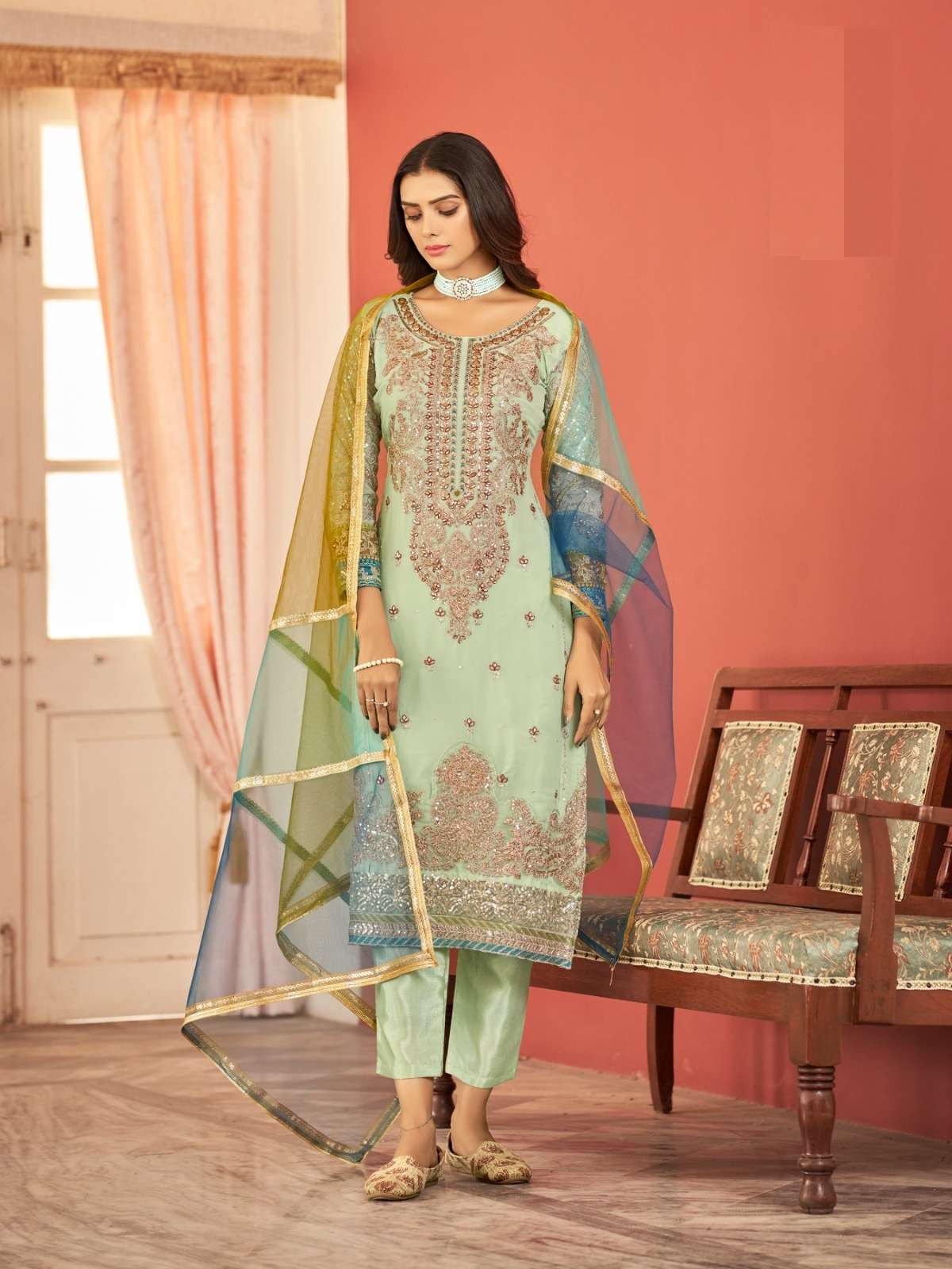 DESIGNER FANCY WEDDING PARTY PISTA PAKISTANI WEAR GEORGETTE SALWAR SUIT SABAH PAKIZA 2025