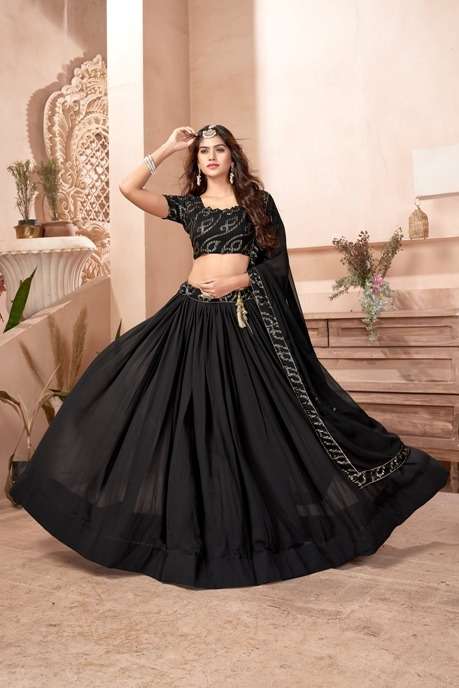 DESIGNER TRENDY STYLISH FANCY PARTY WEAR GEORGETTE LEHENGA CHOLI AAHVAN 1305