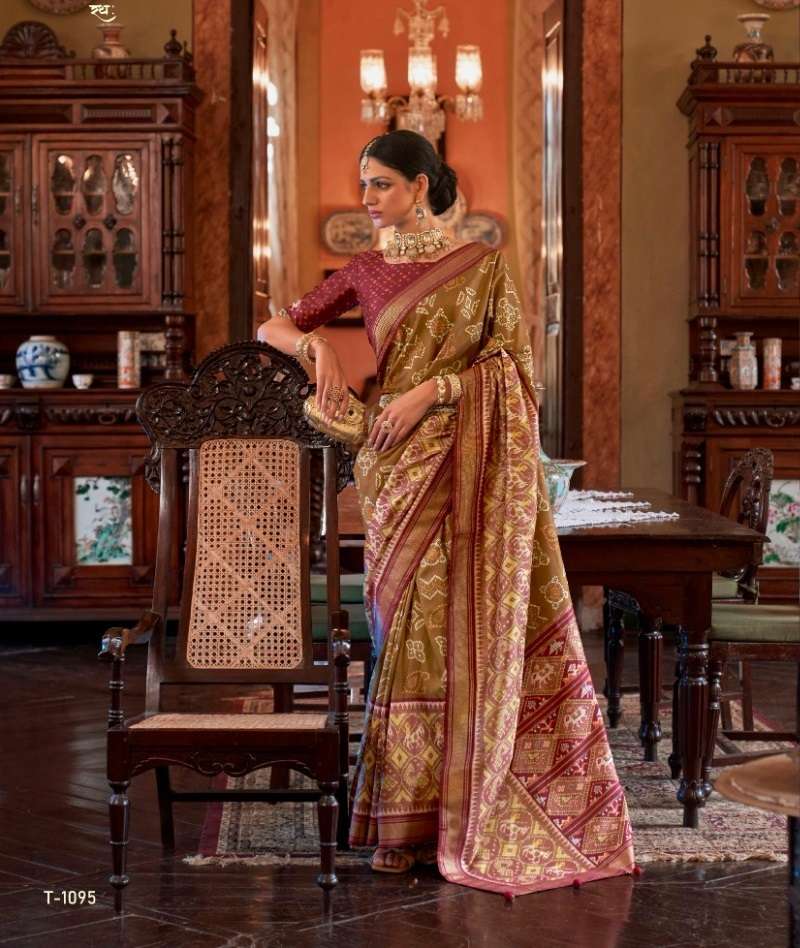 HEAVY DESIGNER FANCY WEDDING PARTY WEAR HEAVY YELLOW BANARASI PATOLA SILK FABRIC SAREE JT RANGMAHAL 1095