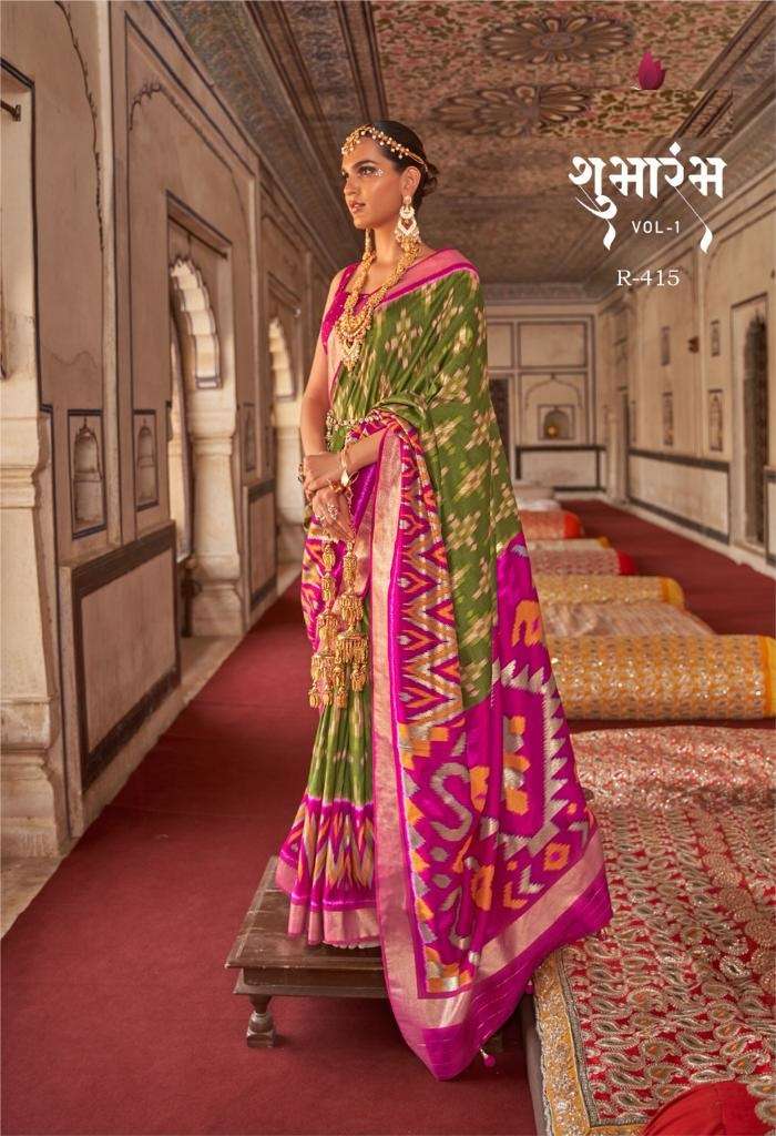 HEAVY GREEN DESIGNER FANCY WEDDING PARTY WEAR HEAVY BANARASI SILK FABRIC SAREE SM REVAA 415