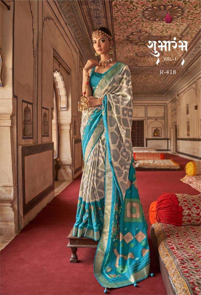 HEAVY SKY BLUE DESIGNER FANCY WEDDING PARTY WEAR HEAVY BANARASI SILK FABRIC SAREE SM REVAA 418