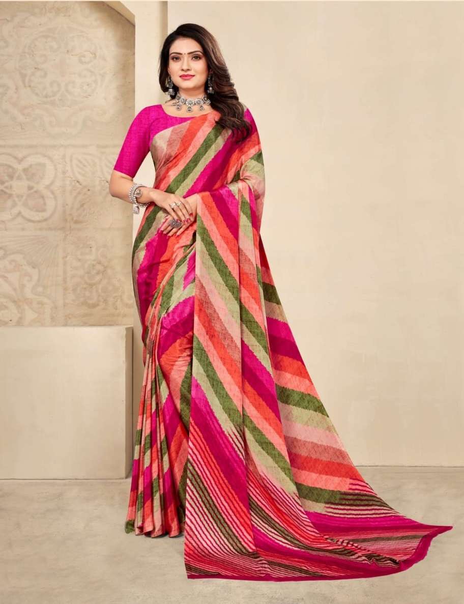 PINK DESIGNER FANCY WEDDING PARTY WEAR DESIGNER SILK SAREE JT RUCHI VIVANTA 18702A