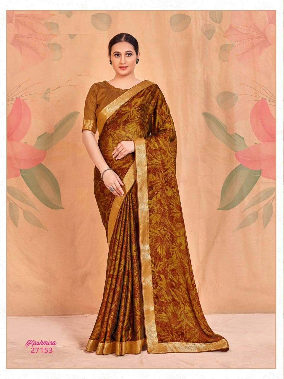 YELLOW DESIGNER FANCY WEDDING PARTY WEAR DESIGNER CHIFFON SILK SAREE JT MITOSHI KASHMIRA 27153