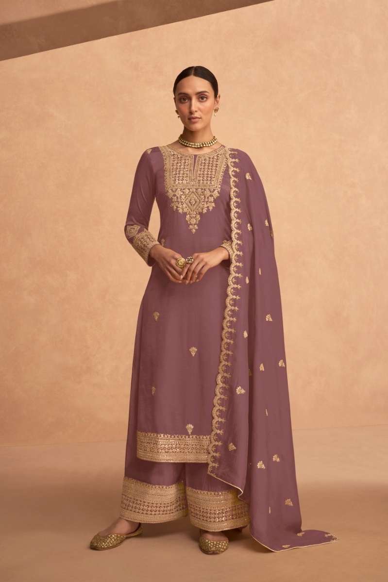 DESIGNER FANCY WEDDING PARTY WEAR PEACE GEORGETTE STRAIGHT PLAZZO SALWAR SUIT AASHIRWAD 9493D