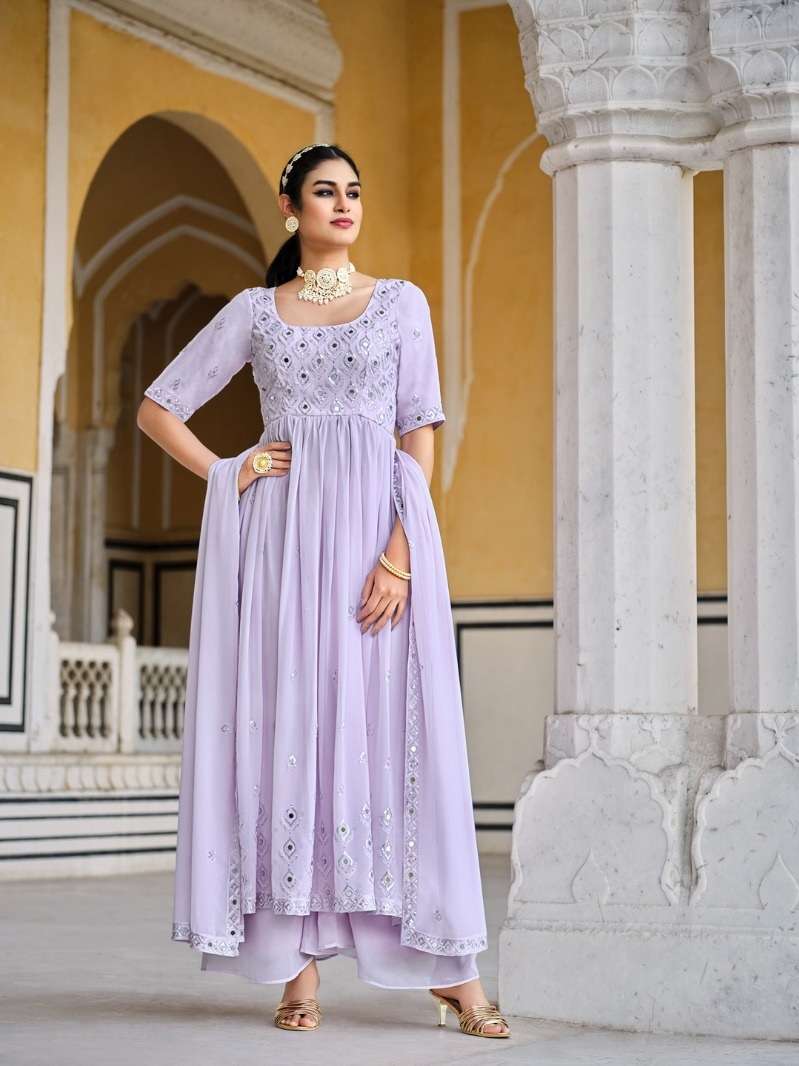 DESIGNER READY TO WEAR FANCY WEDDING PARTY WEAR GEORGETTE ANARKALI SHARARA PLAZZO SALWAR SUIT KF FLORY 4881