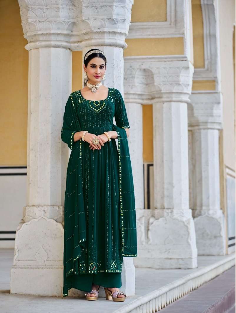 DESIGNER READY TO WEAR FANCY WEDDING PARTY WEAR GEORGETTE ANARKALI SHARARA PLAZZO SALWAR SUIT KF FLORY 4884