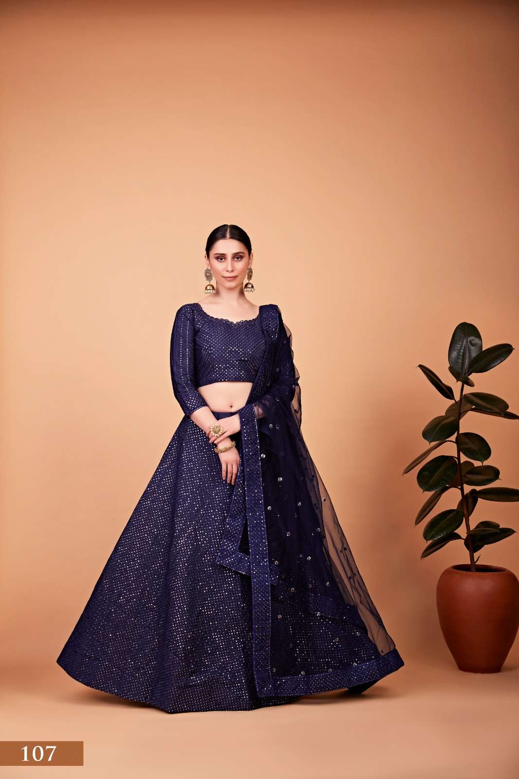 DESIGNER TRENDY STYLISH FANCY PARTY WEAR SILK LEHENGA CHOLI PC NAYARA 107