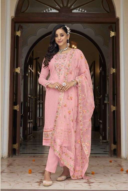 PINK DESIGNER READY TO WEAR FANCY WEDDING PARTY WEAR FAUX GEORGETTE INDIAN PAKISTANI SALWAR SUIT JG EBA 1475A