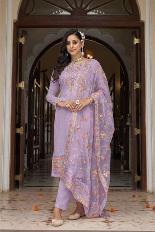 PURPLE DESIGNER READY TO WEAR FANCY WEDDING PARTY WEAR FAUX GEORGETTE INDIAN PAKISTANI SALWAR SUIT JG EBA 1475B