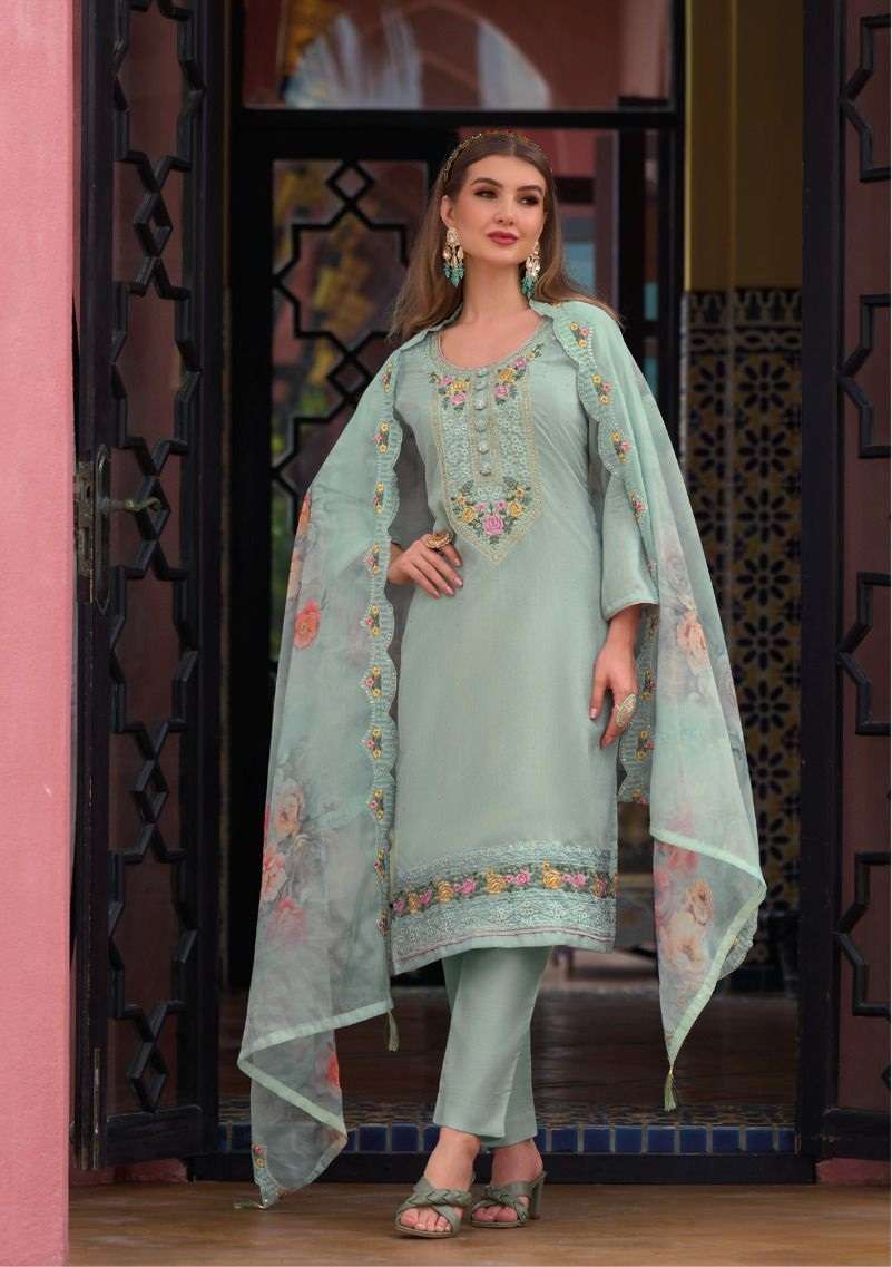 SKY DESIGNER READY TO WEAR FANCY WEDDING PARTY WEAR SILK STRAIGHT INDIAN PAKISTANI SALWAR SUIT EB IMROZ 1540