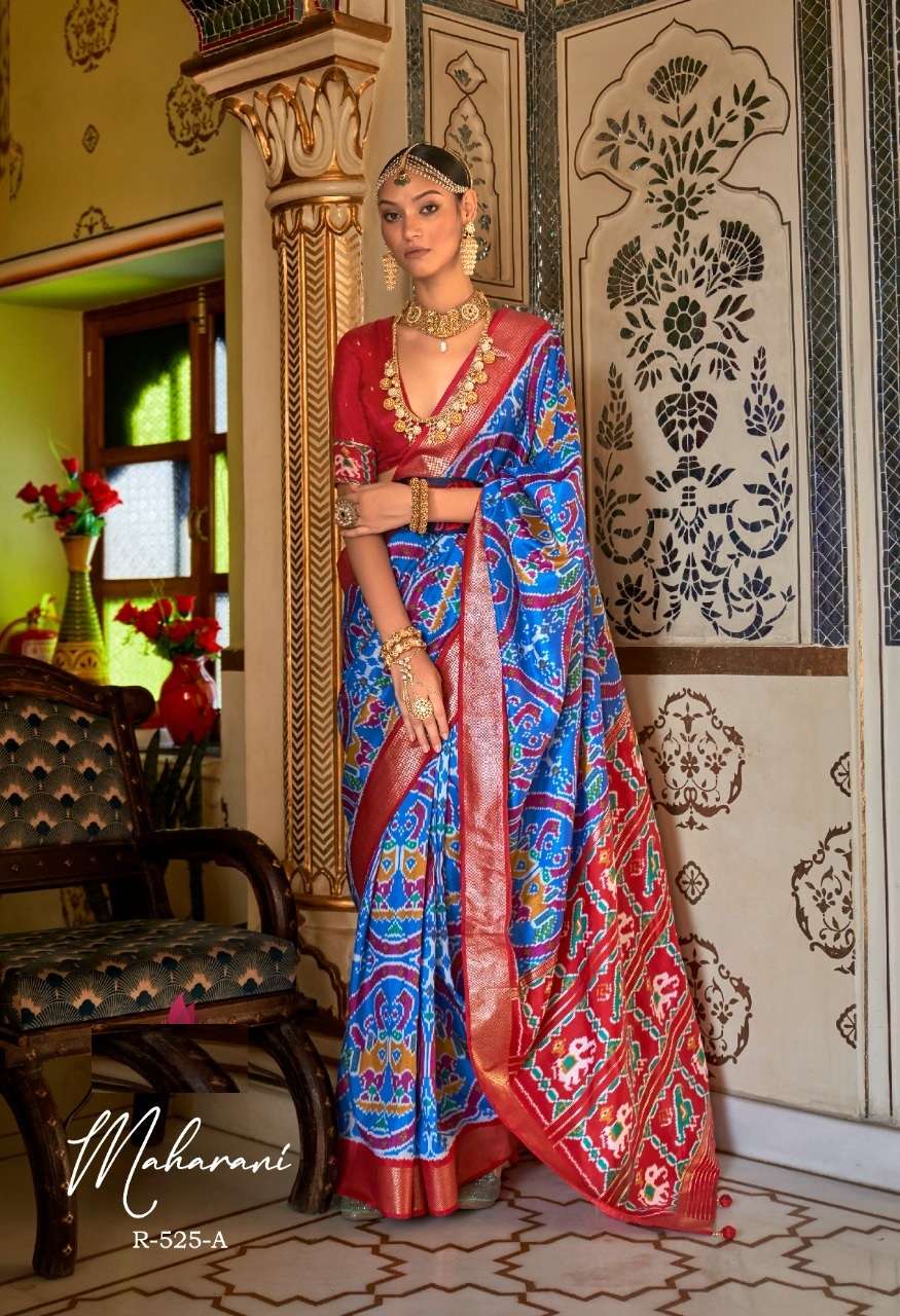 DESIGNER FANCY WEDDING PARTY WEAR DESIGNER BLUE BANARASI SILK FABRIC SAREE SM REVAA MAHARANI 525A