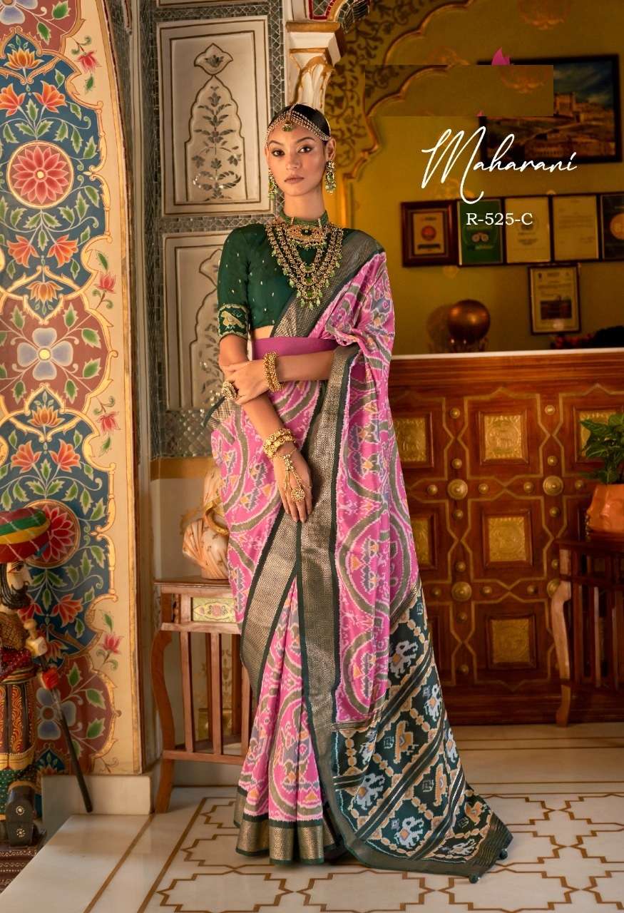 DESIGNER FANCY WEDDING PARTY WEAR DESIGNER PINK BANARASI SILK FABRIC SAREE SM REVAA MAHARANI 525C