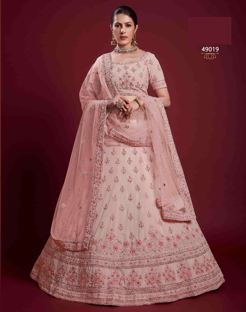 DESIGNER TRENDY STYLISH FANCY PARTY WEAR PEACE GEORGETTE LEHENGA CHOLI ARYA POSHAK SM 49019