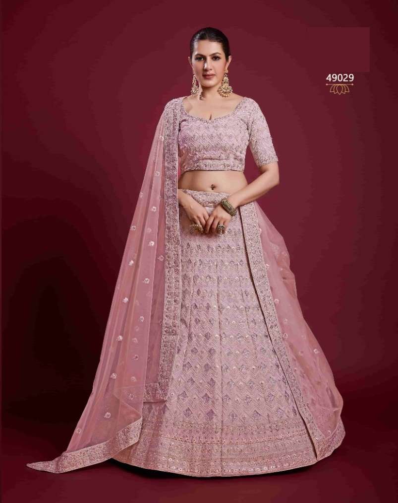 DESIGNER TRENDY STYLISH FANCY PARTY WEAR PINK GEORGETTE LEHENGA CHOLI ARYA POSHAK SM 49029