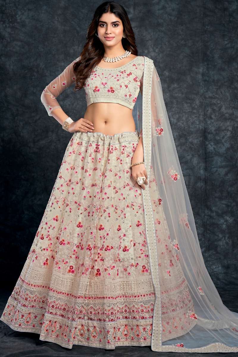 DESIGNER TRENDY STYLISH FANCY PARTY WEAR SOFT NET LEHENGA CHOLI AHVN 3809