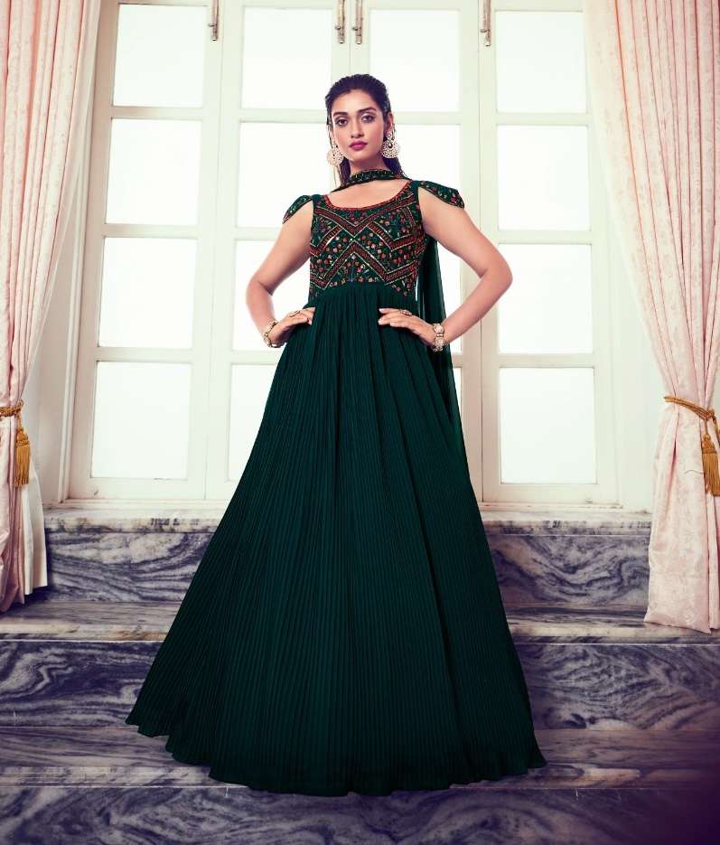 DESIGNER FANCY READYMADE GEORGETTE GOWN EXCLUSIVE FOR PARTY WEAR KF FLORY 4975