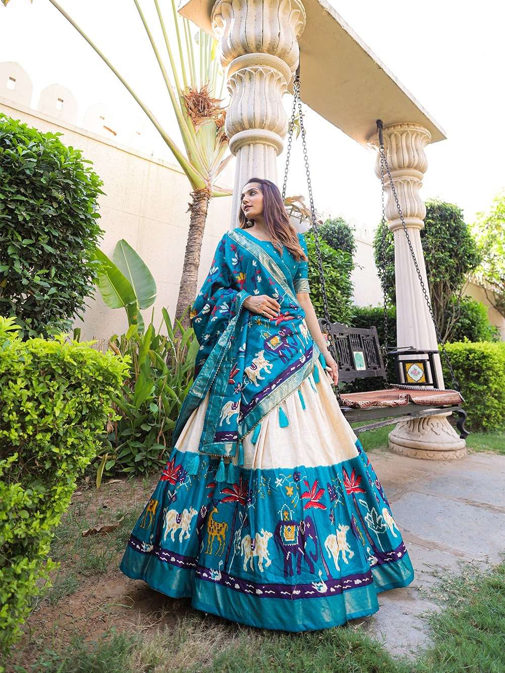 DESIGNER TRENDY STYLISH FANCY PARTY WEAR FIROZI DOLA SILK LEHENGA CHOLI SHREEMATEE FASHION PC 1651FRZ