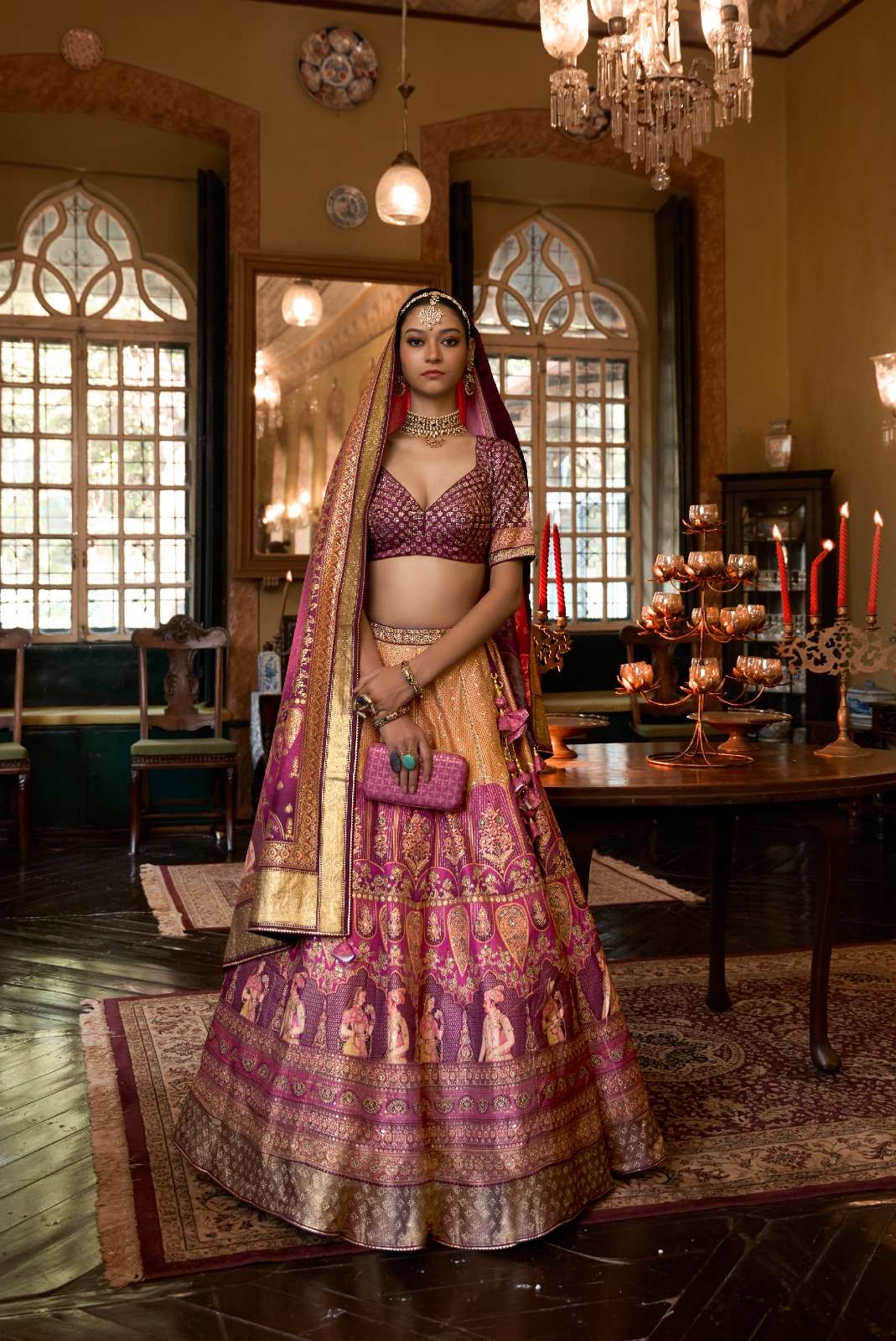 DESIGNER BRIDAL WEDDING PARTY WEAR MULTI COLOR RAJWADI SILK LEHENGA CHOLI WITH AARI WORK SM REVAA RAJ RANI 1166