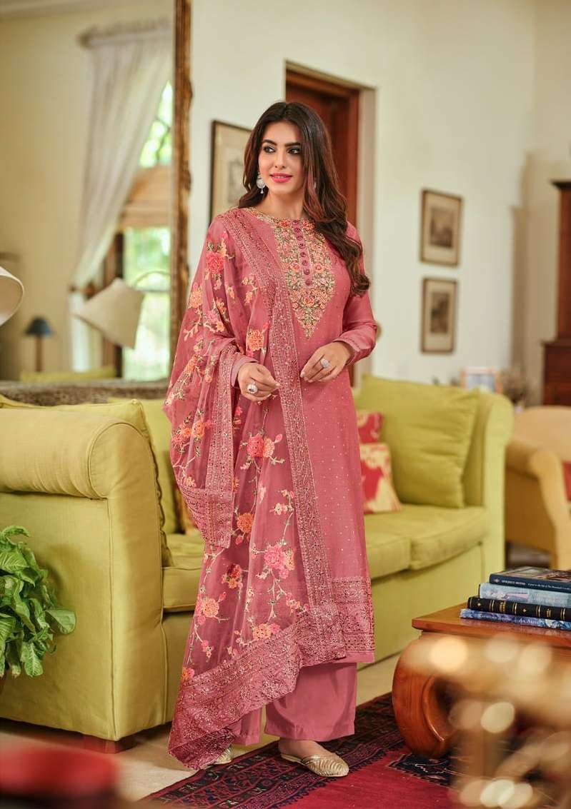 DESIGNER FANCY WEDDING PARTY FESTIVAL WEAR PEACE VISCOSE SILK SALWAR SUIT EBA NAYRA 1371