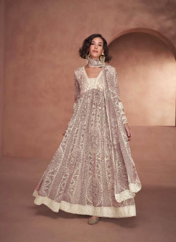 DESIGNER FANCY WEDDING PARTY FESTIVAL WEAR REAL GEORGETTE READY TO WEAR SALWAR SUIT SAYURI SEERAT 5291