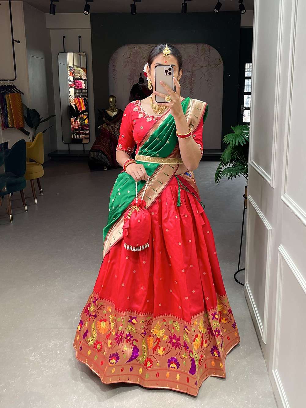 DESIGNER TRENDY STYLISH FANCY PARTY WEAR SILK LEHENGA SOUTH INDIAN LEHENGA NAVRATRI LEHENGA CHOLI PC 2041C