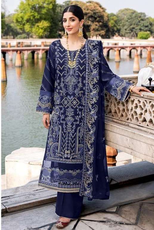 NEW DESIGNER FANCY PARTY WEAR BLUE GEORGETTE PAKISATNI SALWAR SUIT JG 13786D