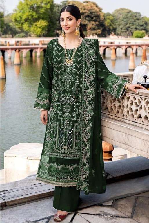 NEW DESIGNER FANCY PARTY WEAR GREEN GEORGETTE PAKISATNI SALWAR SUIT JG 13786C