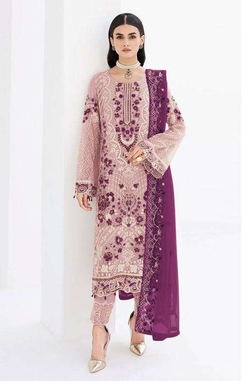 NEW DESIGNER FANCY PARTY WEAR PINK GEORGETTE INDIAN PAKISATNI SALWAR SUIT JG 10786B